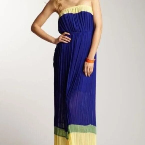 Romeo & Juliet Couture strapless pleated Maxi Dress - Picture 1 of 3